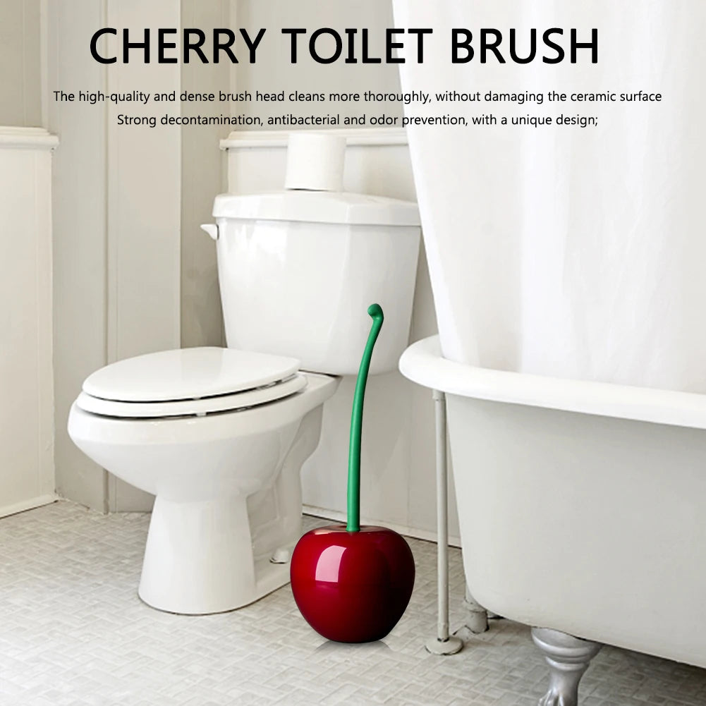 Cherry-vormige Toiletborstel met Houder – Stijlvol en Functioneel!